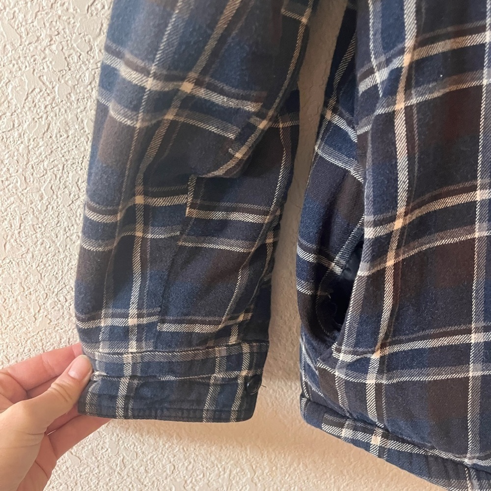 Field & Stream Men's Navy Plaid Sherpa Jacket - Picture 4 of 7